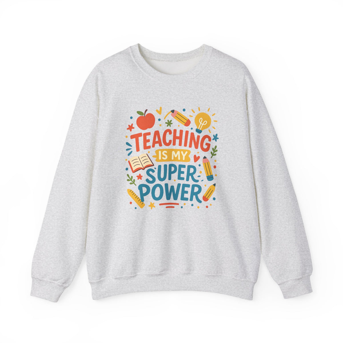 Teaching is My Superpower Christmas Jumper - Funny Teacher Sweatshirt, Teacher Christmas Gift, Secret Santa Gift for Teachers, Proud Kid