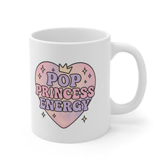 Pop Princess Energy Mug - Cute Pastel Coffee Cup, Girly Gift for Her, Sabrina Carpenter Fan Merch, Swifty Fan Mug