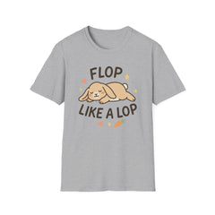 Funny Bunny Christmas T-Shirt - "Flop Like a Lop" Rabbit Tee | Cute Secret Santa Gift for Pet & Animal Lovers, Lop Bunny Rabbit Gift