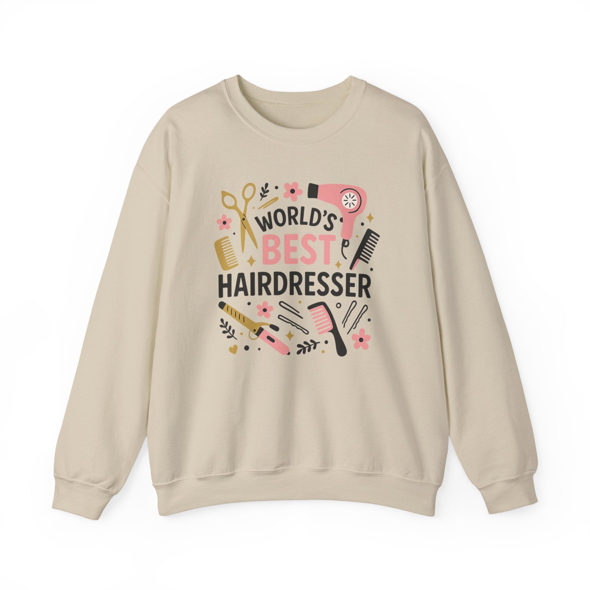 World's Best Hairdresser Sweatshirt - Funny Christmas Jumper Gift for Hairstylist, Secret Santa Salon Sweater, Work Party Clothes