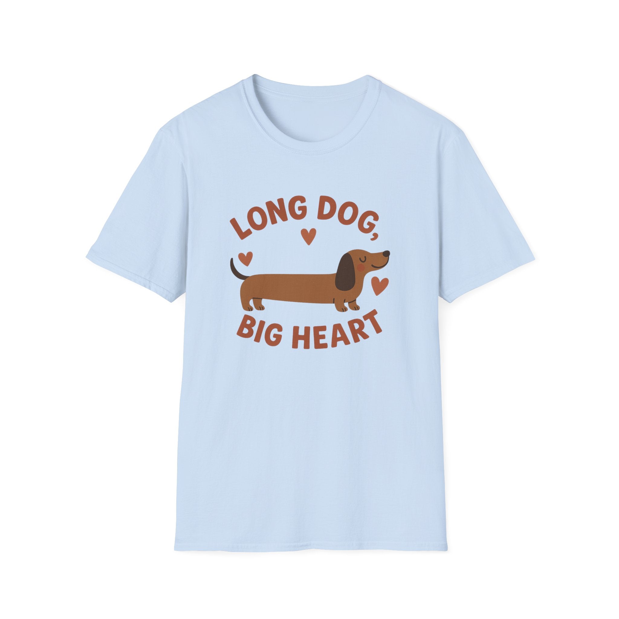 Funny Dachshund Christmas T-Shirt - "Long Dog Big Heart" Sausage Dog Tee - Cute Dog Lover Gift, Secret Santa Xmas Shirt, Dog Lover Top