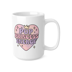 Pop Princess Energy Mug - Cute Pastel Coffee Cup, Girly Gift for Her, Sabrina Carpenter Fan Merch, Swifty Fan Mug