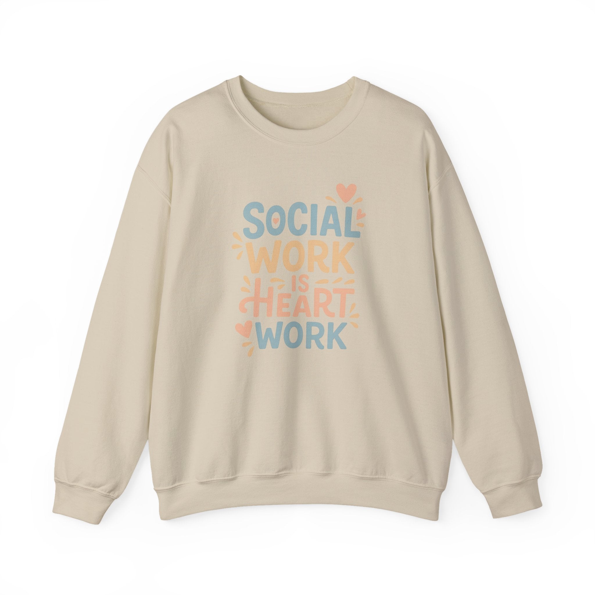 Funny Social Work Christmas Jumper - "Social Work is Heart Work" Sweatshirt - Secret Santa Gift for Social Worker or Carer, Support Top
