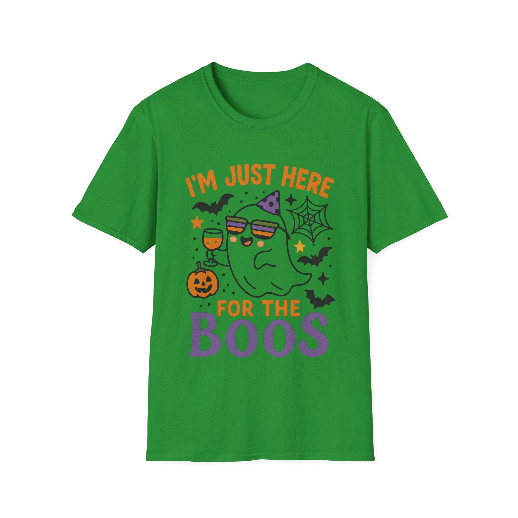 Funny Halloween T-Shirt - Im Just Here for the Boos Ghost Tee - Cute Spooky Shirt for Her, Him, Friends - Boo Party Costume Top