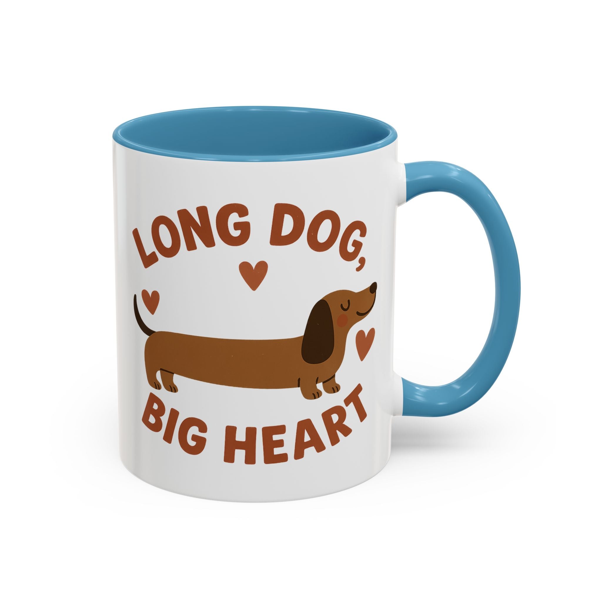 Funny Dachshund Christmas Mug - "Long Dog Big Heart" Sausage Dog Coffee Cup - Cute Dog Lover Gift, Secret Santa Present, Xmas Gift Idea
