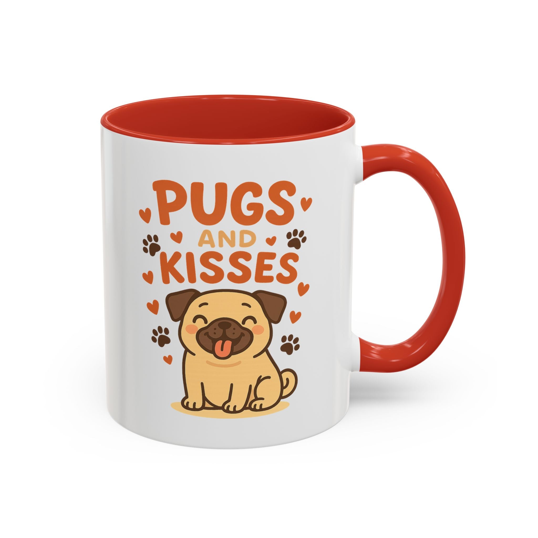 Pugs and Kisses Mug - Cute Funny Pug Coffee Cup Gift for Dog Lovers | Christmas, Secret Santa & Valentine's Day Present