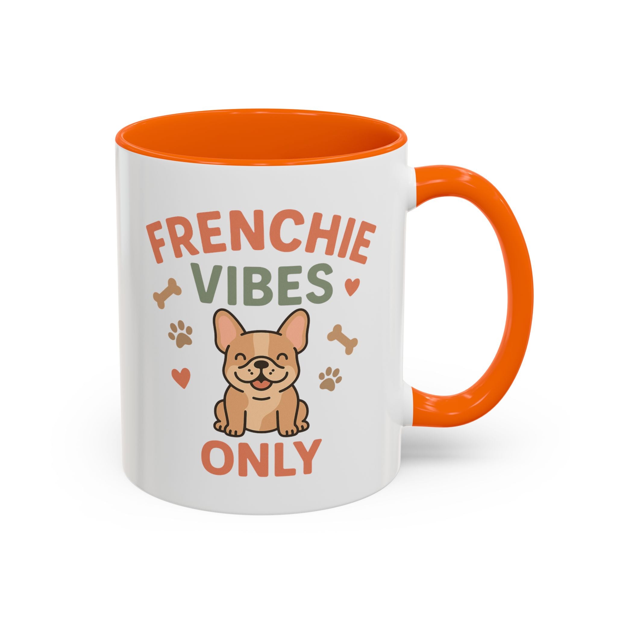 Funny French Bulldog Mug - Frenchie Vibes Only Dog Lover Gift - Cute Frenchie Coffee Cup for Secret Santa, Christmas Gift for Dog Owners