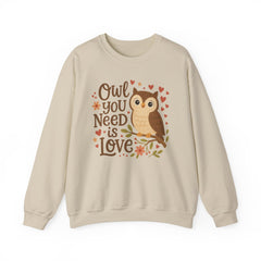 Cute Owl Christmas Sweatshirt - "Owl You Need is Love" Funny Xmas Jumper | Secret Santa Gift, Owl Lover Holiday Sweater