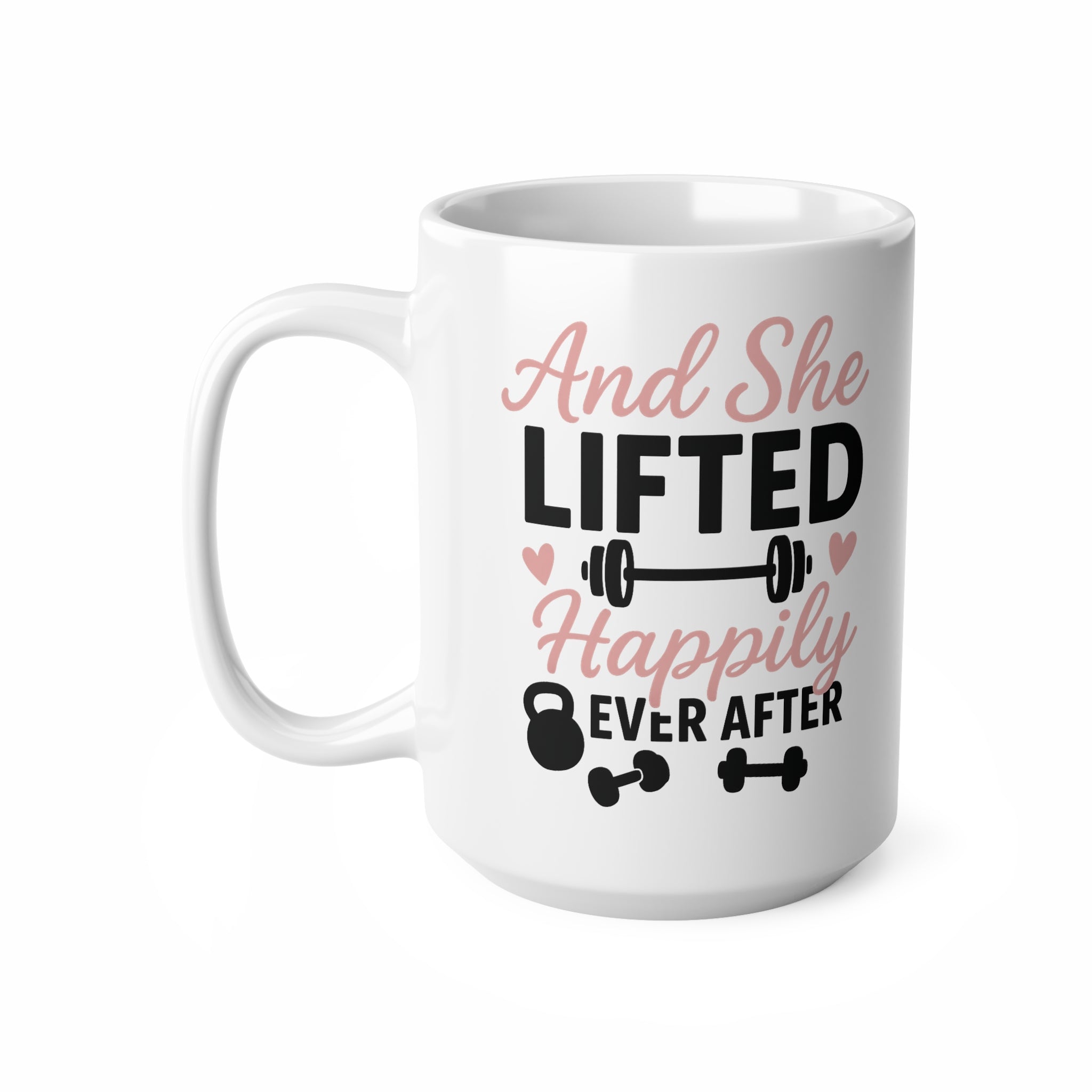 Funny Gym Mug for Women - And She Lifted Happily Ever After - Fitness Coffee Cup - Christmas Gift for Gym Lovers, Secret Santa Gift for Her