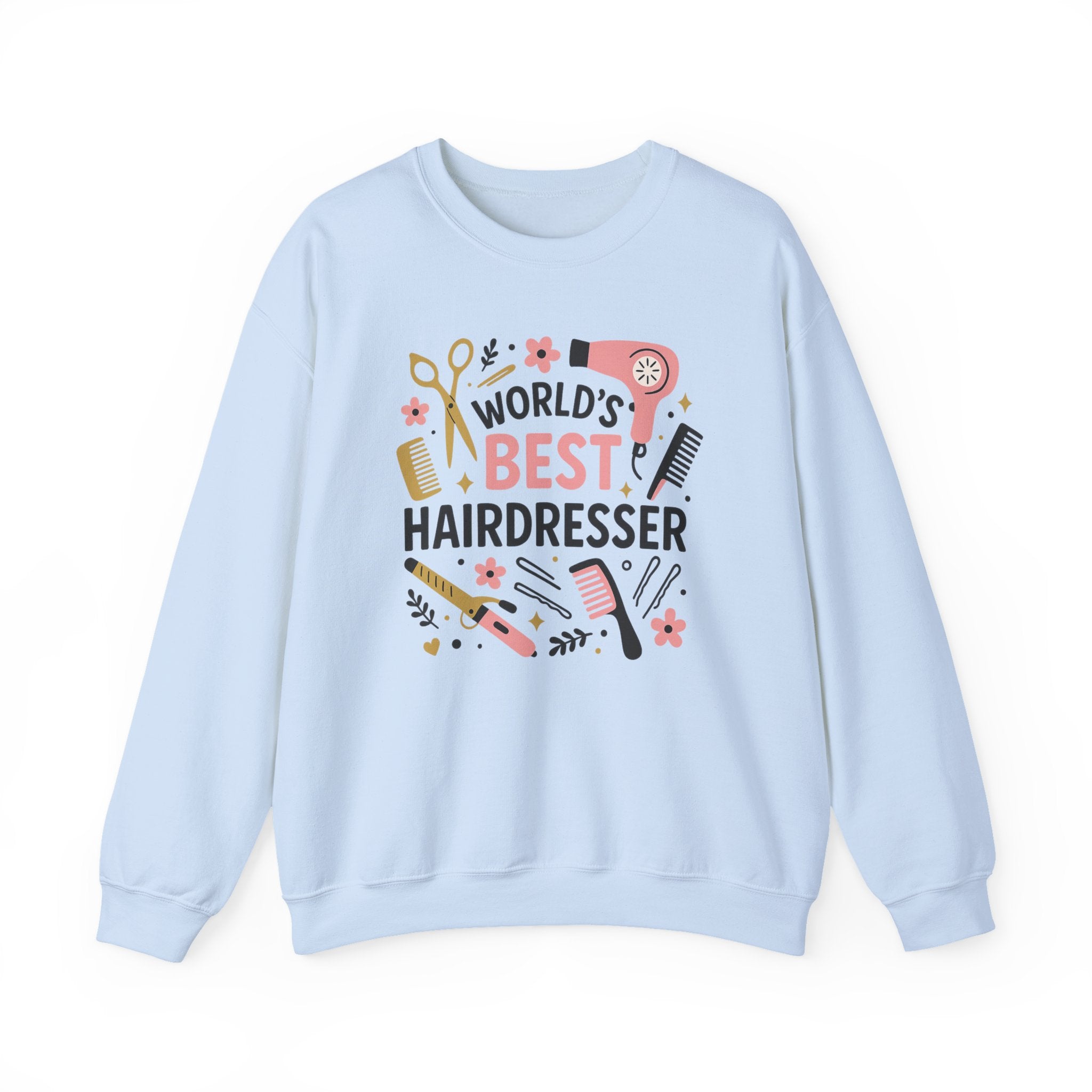 World's Best Hairdresser Sweatshirt - Funny Christmas Jumper Gift for Hairstylist, Secret Santa Salon Sweater, Work Party Clothes