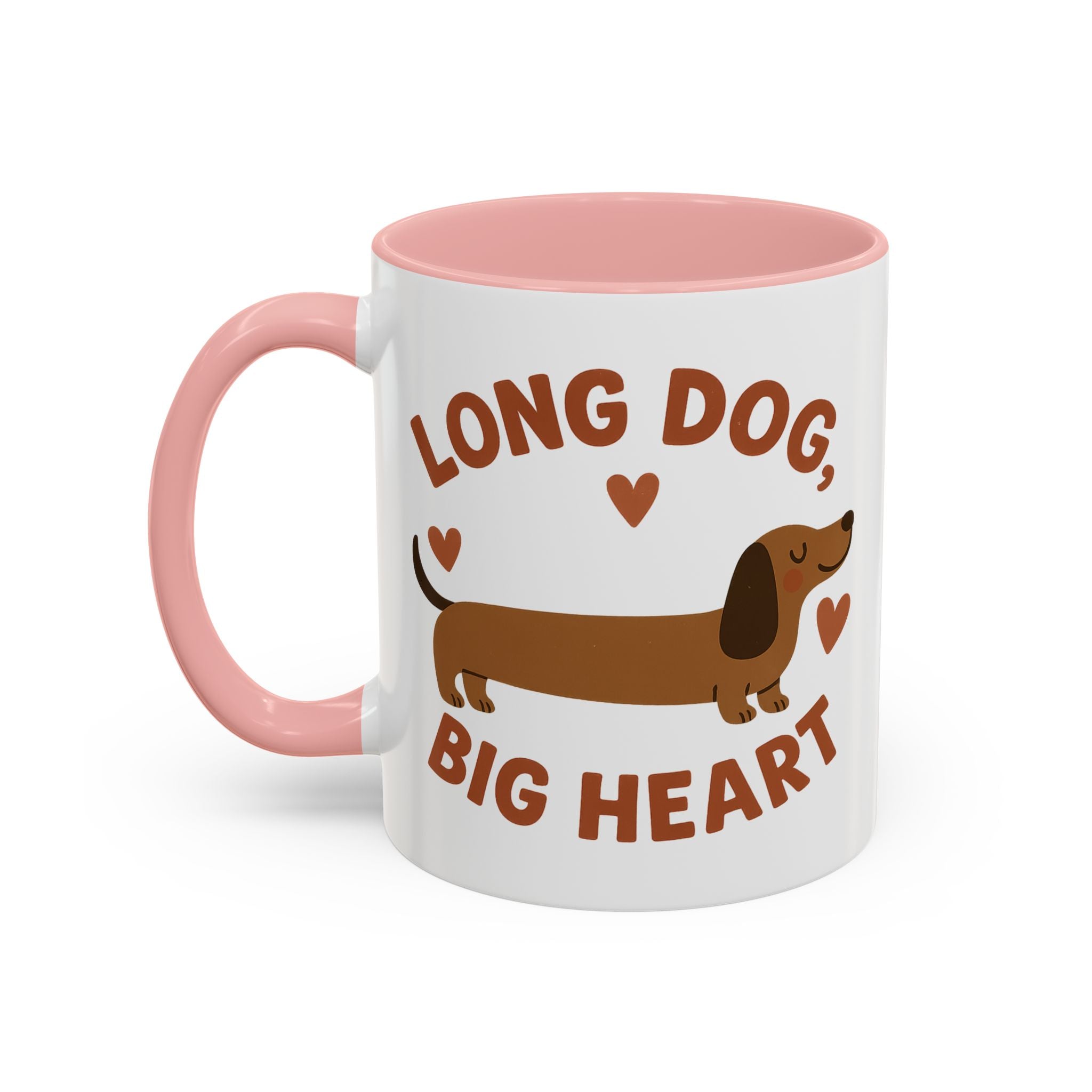 Funny Dachshund Christmas Mug - "Long Dog Big Heart" Sausage Dog Coffee Cup - Cute Dog Lover Gift, Secret Santa Present, Xmas Gift Idea