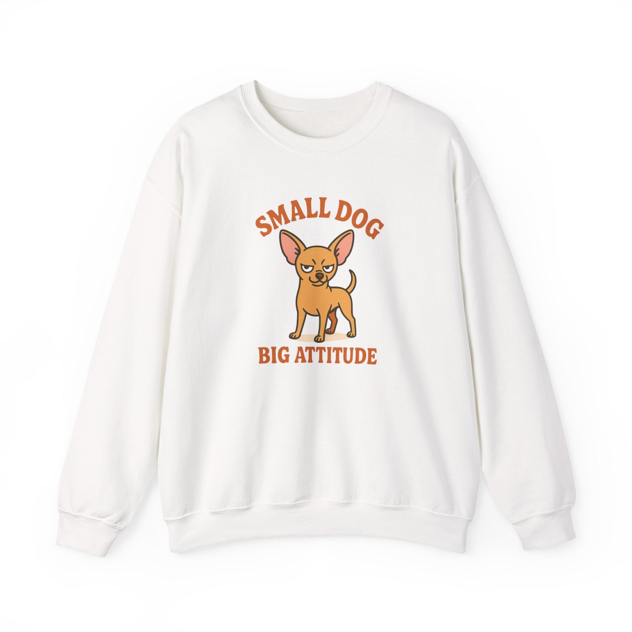 Funny Chihuahua Christmas Sweatshirt - "Small Dog Big Attitude" Dog Lover Jumper | Secret Santa Gift for Friends & Coworkers
