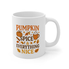 Pumpkin Spice Mug - Funny Autumn Coffee Cup - Cosy Fall Halloween Gift for Her or Him - Pumpkin Spice & Everything Nice Mug, Latte Lovers