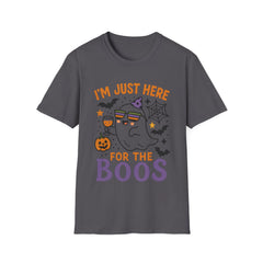 Funny Halloween T-Shirt - Im Just Here for the Boos Ghost Tee - Cute Spooky Shirt for Her, Him, Friends - Boo Party Costume Top