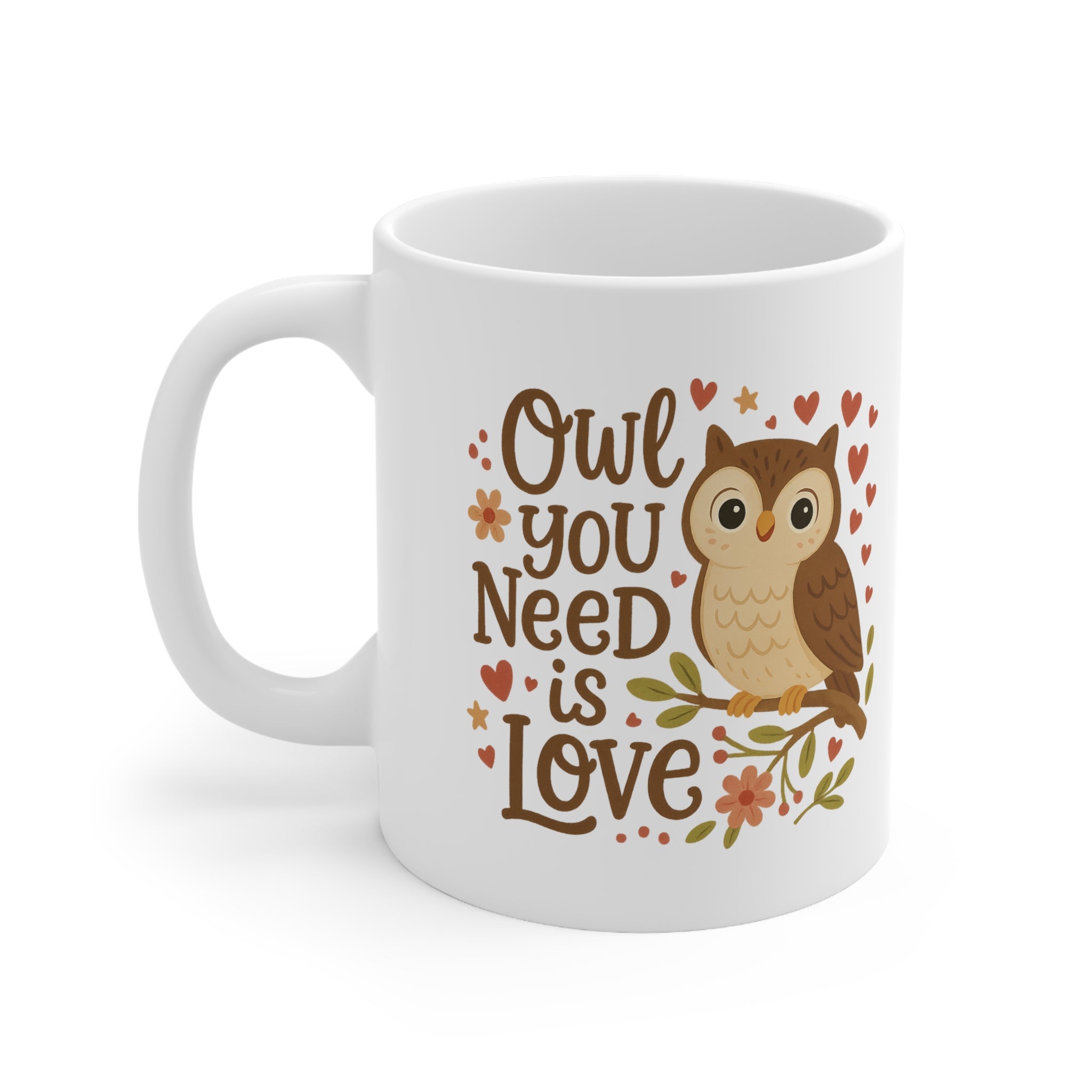 Cute Owl Christmas Mug - "Owl You Need is Love" Coffee Cup | Funny Secret Santa Gift, Animal Lover Present, Bird & Owl Christmas Gift