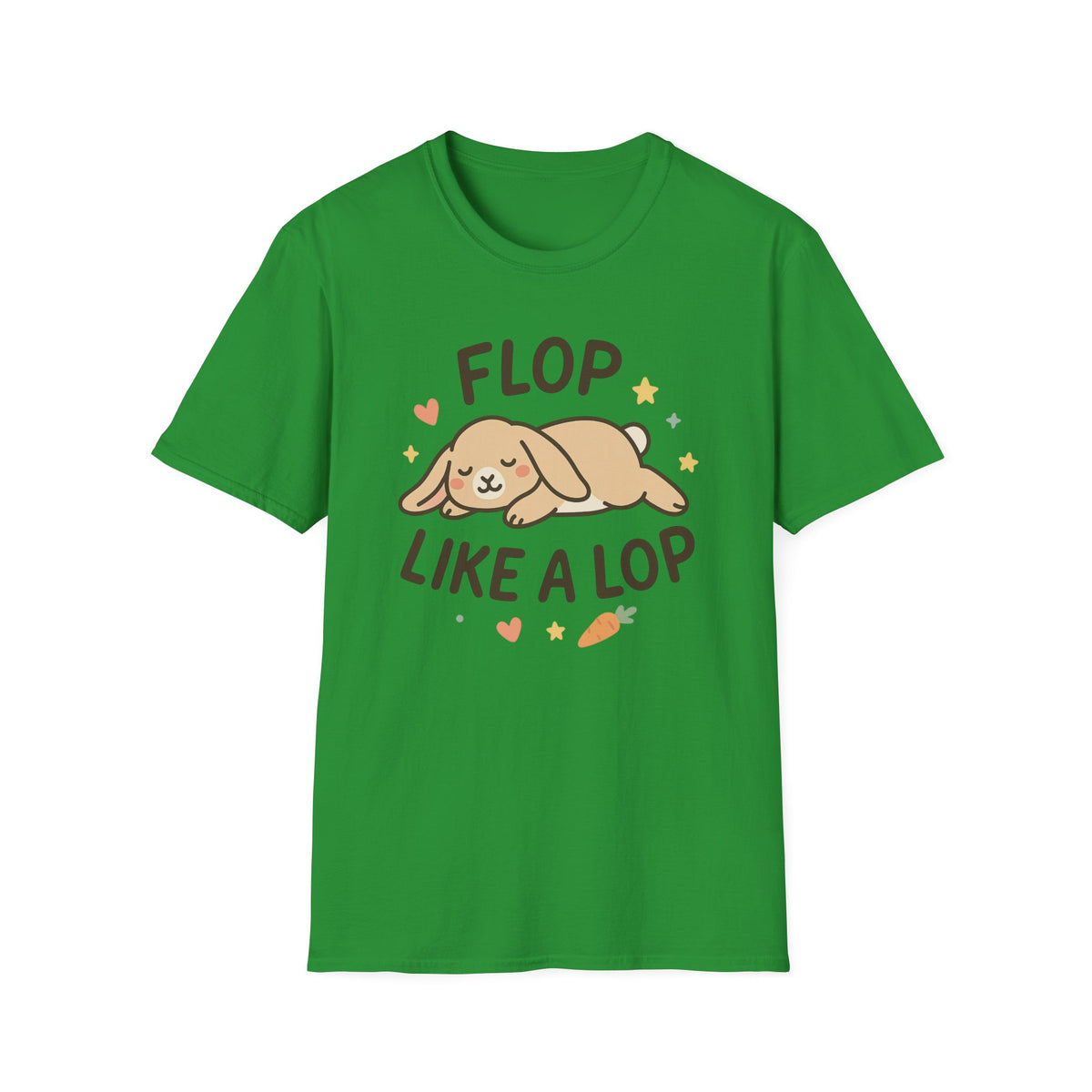 Funny Bunny Christmas T-Shirt - "Flop Like a Lop" Rabbit Tee | Cute Secret Santa Gift for Pet & Animal Lovers, Lop Bunny Rabbit Gift