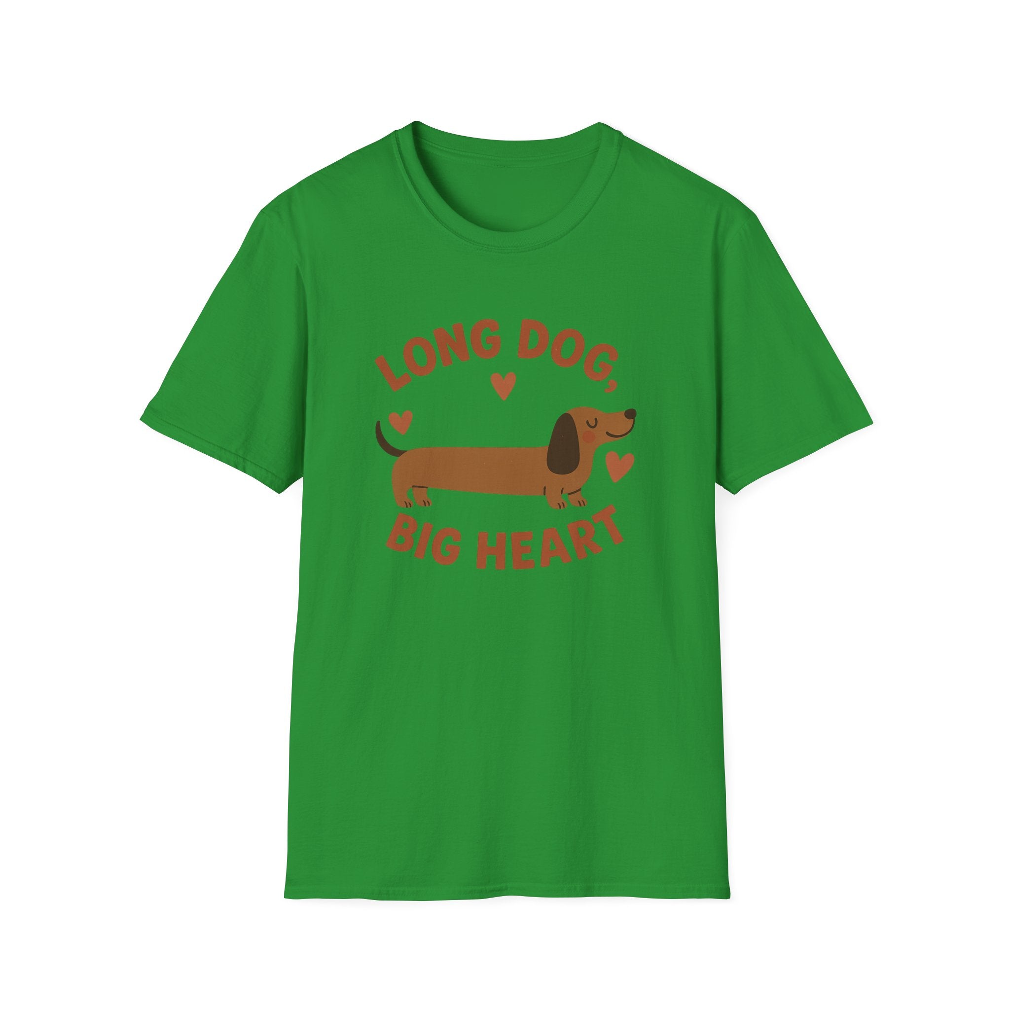 Funny Dachshund Christmas T-Shirt - "Long Dog Big Heart" Sausage Dog Tee - Cute Dog Lover Gift, Secret Santa Xmas Shirt, Dog Lover Top