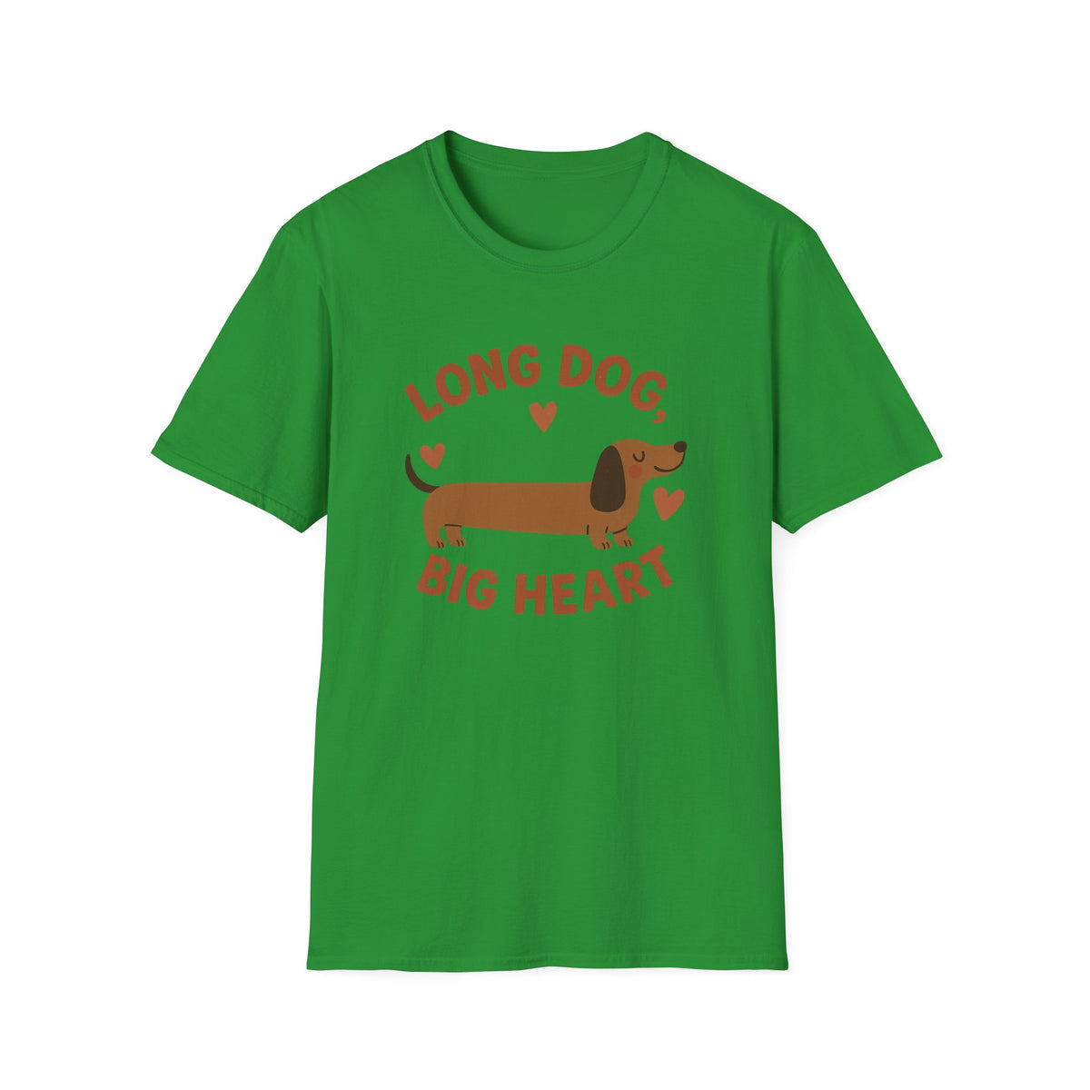 Funny Dachshund Christmas T-Shirt - "Long Dog Big Heart" Sausage Dog Tee - Cute Dog Lover Gift, Secret Santa Xmas Shirt, Dog Lover Top