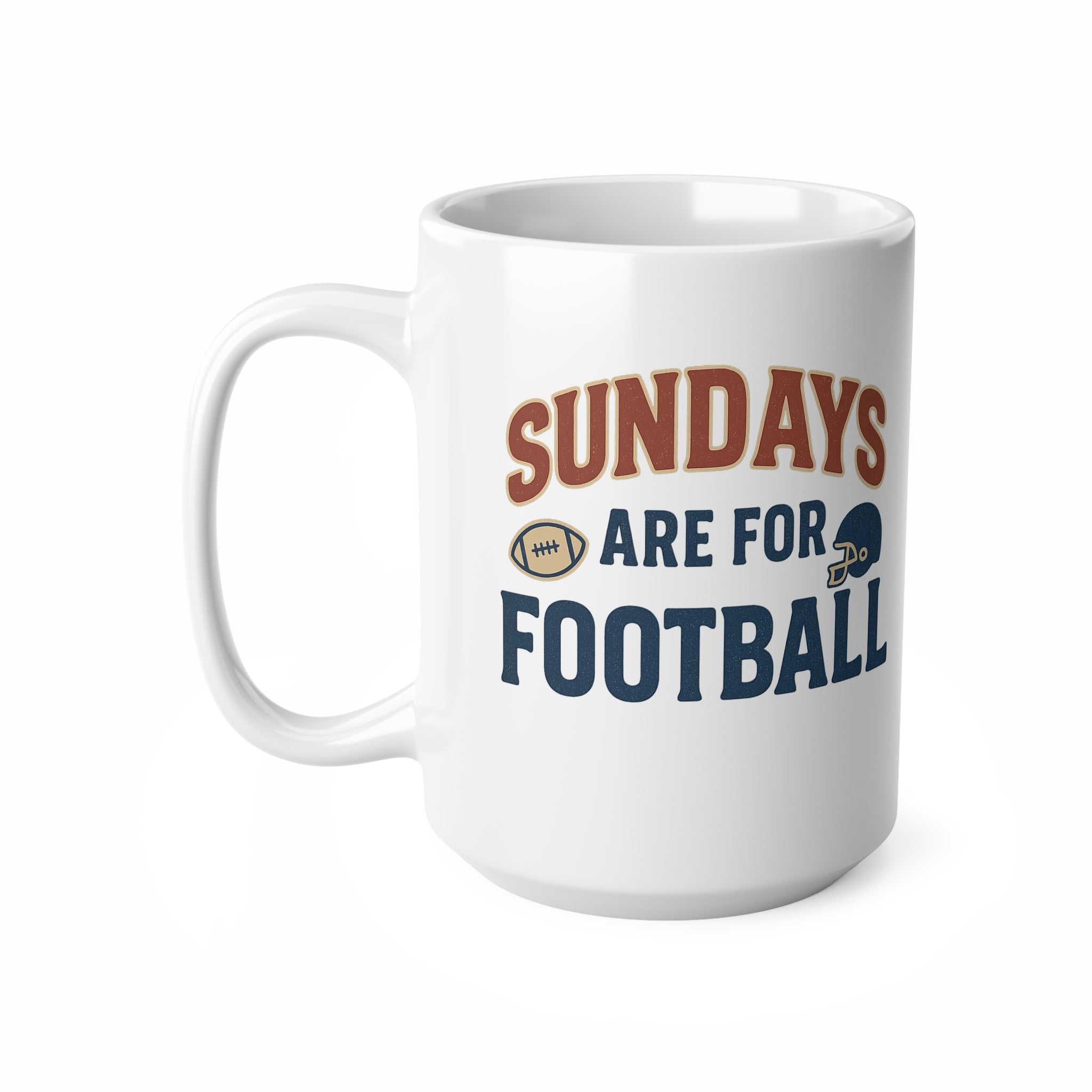 Funny Football Mug - Sundays Are For Football Retro Sports Coffee Cup | Christmas Gift for Him, Secret Santa Gift, Game Day Mug