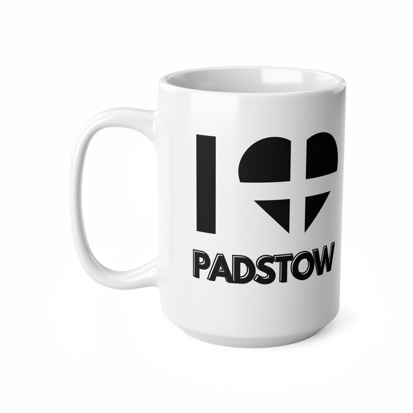 I Love Padstow Mug – Cornwall Flag Heart Mug, Cornish Gift Souvenir