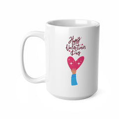 Happy Valentine’s Day Mug – Cute Heart Design Gift for Her or Him | 11oz & 15oz Ceramic Coffee Cup