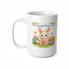Happy Easter Bunny Mug – Cute Easter Bunny Coffee Mug – Easter Gift Mug with Easter Eggs