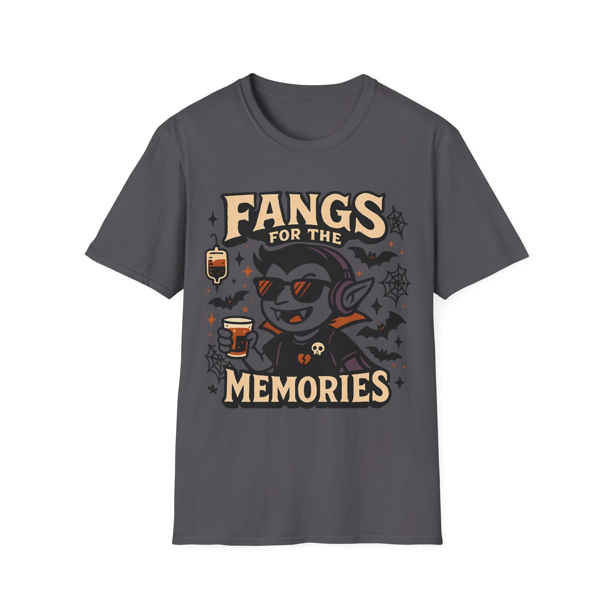 Fangs for the Memories T-Shirt - Funny Halloween Vampire Shirt - Emo Pop Punk Graphic Tee - Spooky Cute Halloween Shirt Fall Out Boy
