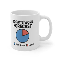 Funny Work Mug - "Today's Work Forecast" Cheeky Mug, Sassy Rude Mug, Sarcastic Co Worker Gift, Funny Boss Gift, Secret Santa Ideas For Him