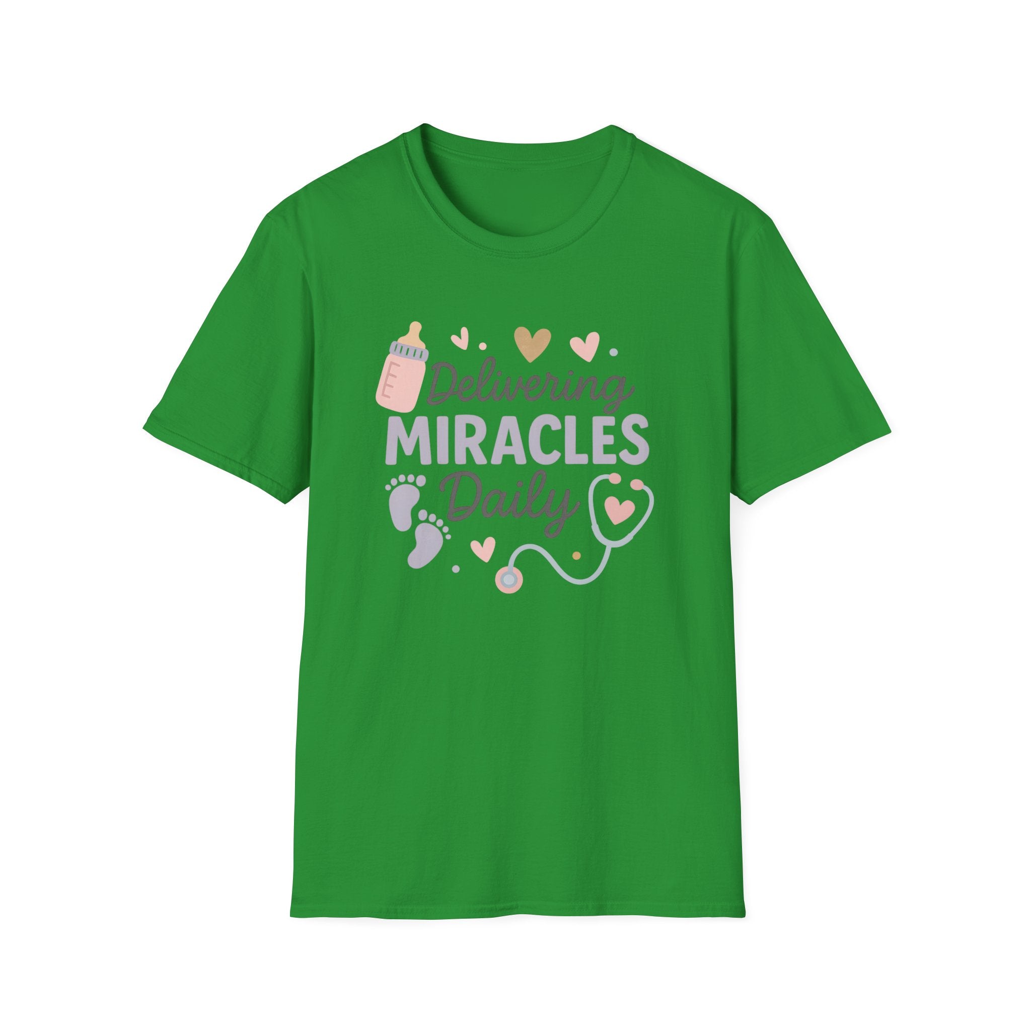 Funny Midwife Christmas T-Shirt - "Delivering Miracles Daily" Tee, Secret Santa Gift, Midwife Xmas Present, Nurse & Healthcare Shirt NHS