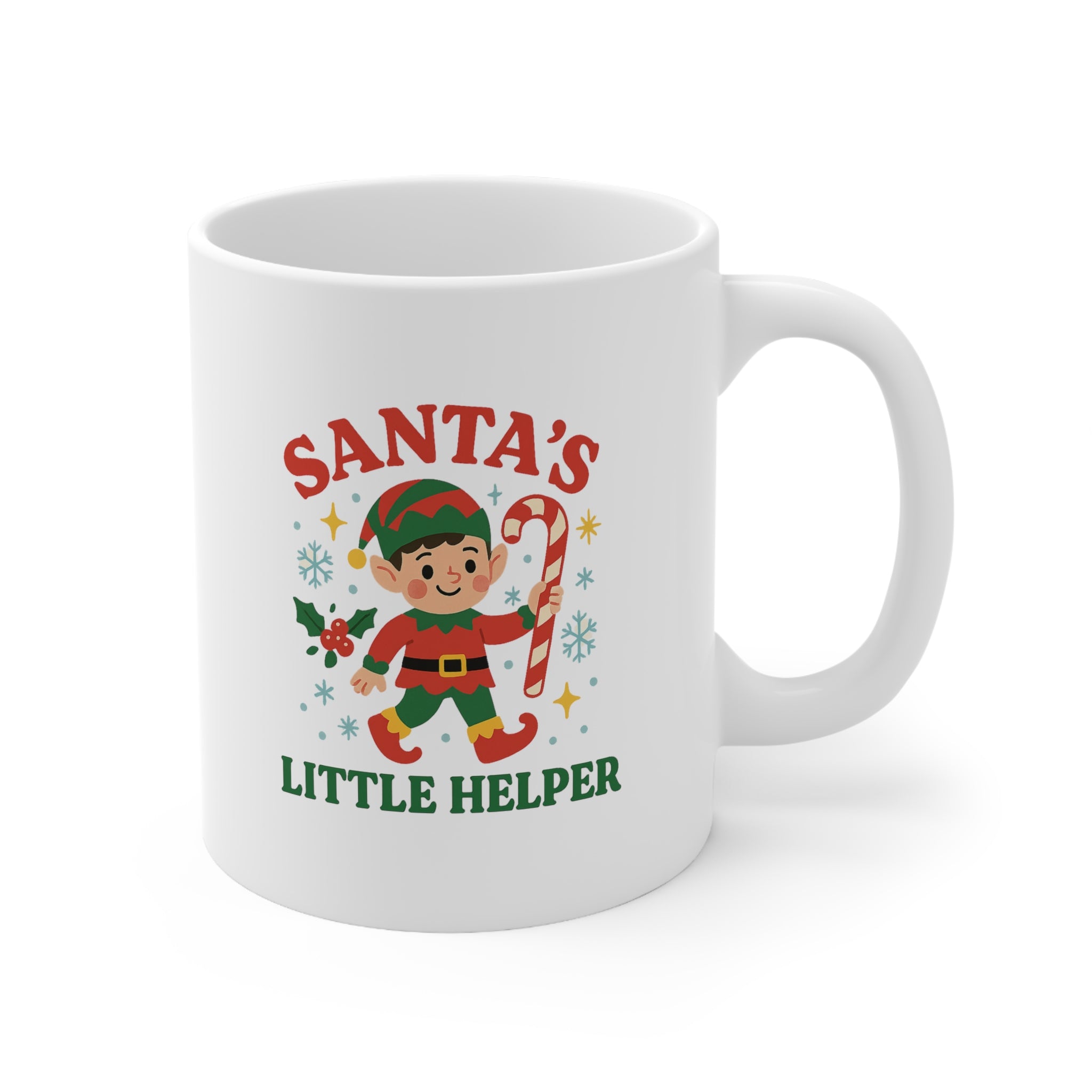 Funny Christmas Mug - "Santa's Little Helper" Elf Coffee Cup - Secret Santa Gift, Cute Xmas Mug for Men, Women, Friends, Coworkers