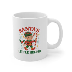 Funny Christmas Mug - "Santa's Little Helper" Elf Coffee Cup - Secret Santa Gift, Cute Xmas Mug for Men, Women, Friends, Coworkers