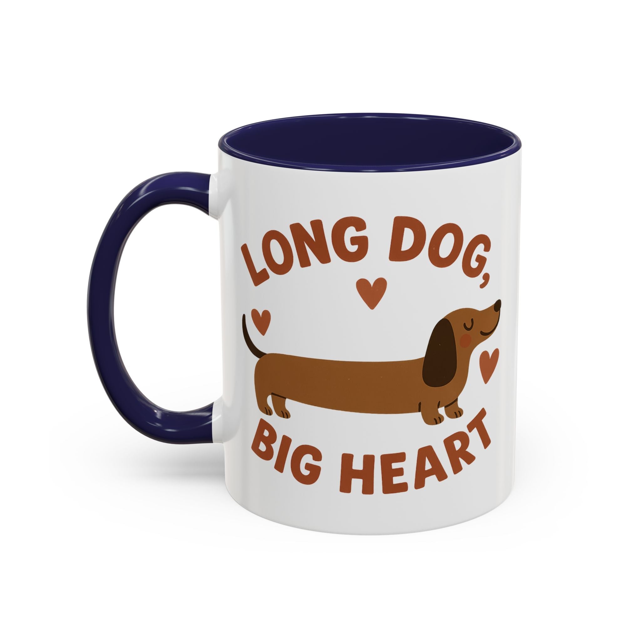 Funny Dachshund Christmas Mug - "Long Dog Big Heart" Sausage Dog Coffee Cup - Cute Dog Lover Gift, Secret Santa Present, Xmas Gift Idea