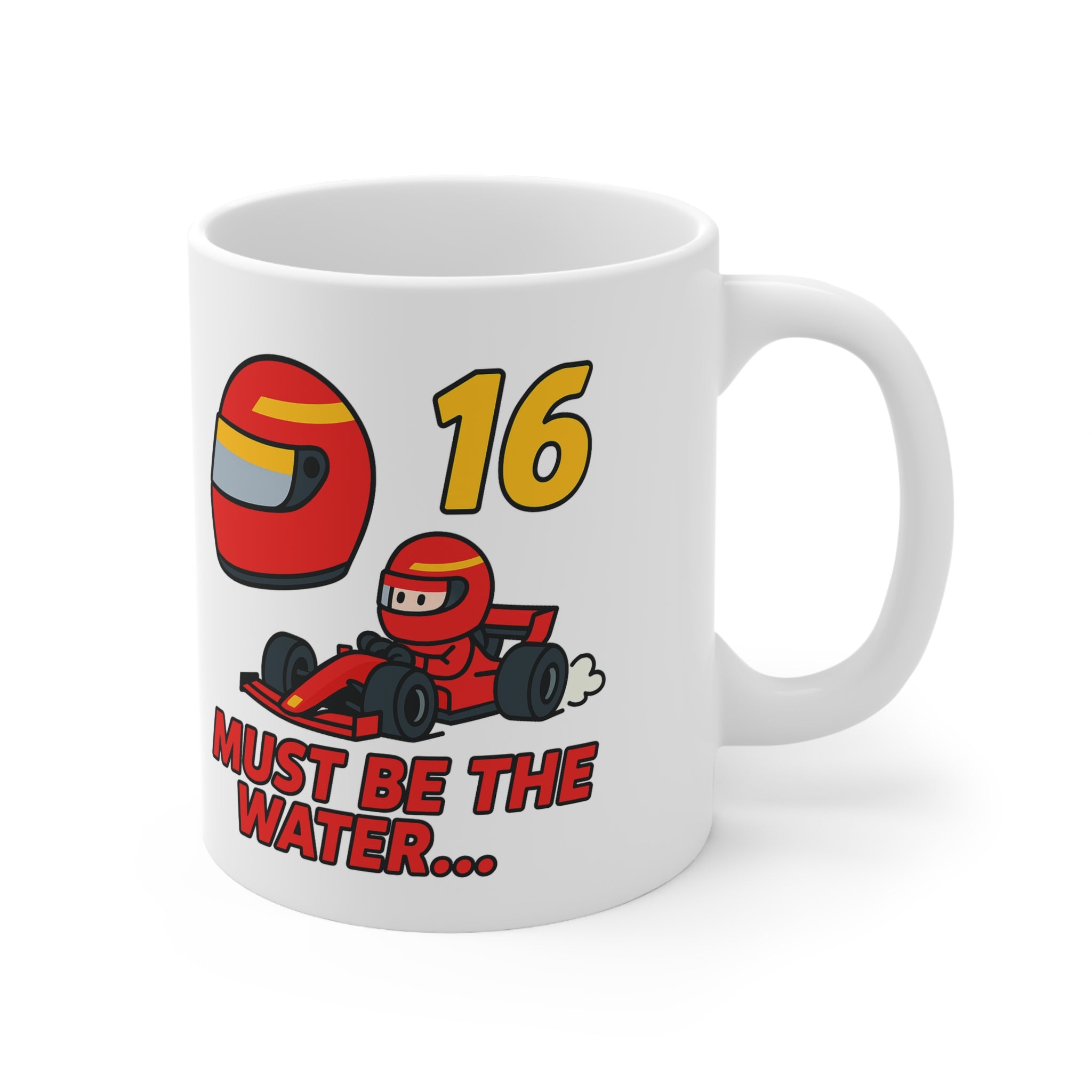 Charles Leclerc Mug – Funny Ferrari F1 Gift with “Must Be the Water”