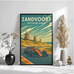 Zandvoort Grand Prix Poster - Vintage Style Dutch F1 Art Print | Retro Racing Wall Decor, Netherlands Formula 1 Motorsport Gift