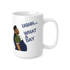 Funny Harvey Price Mug – “Ughh What a Day” Meme Coffee Cup Gift