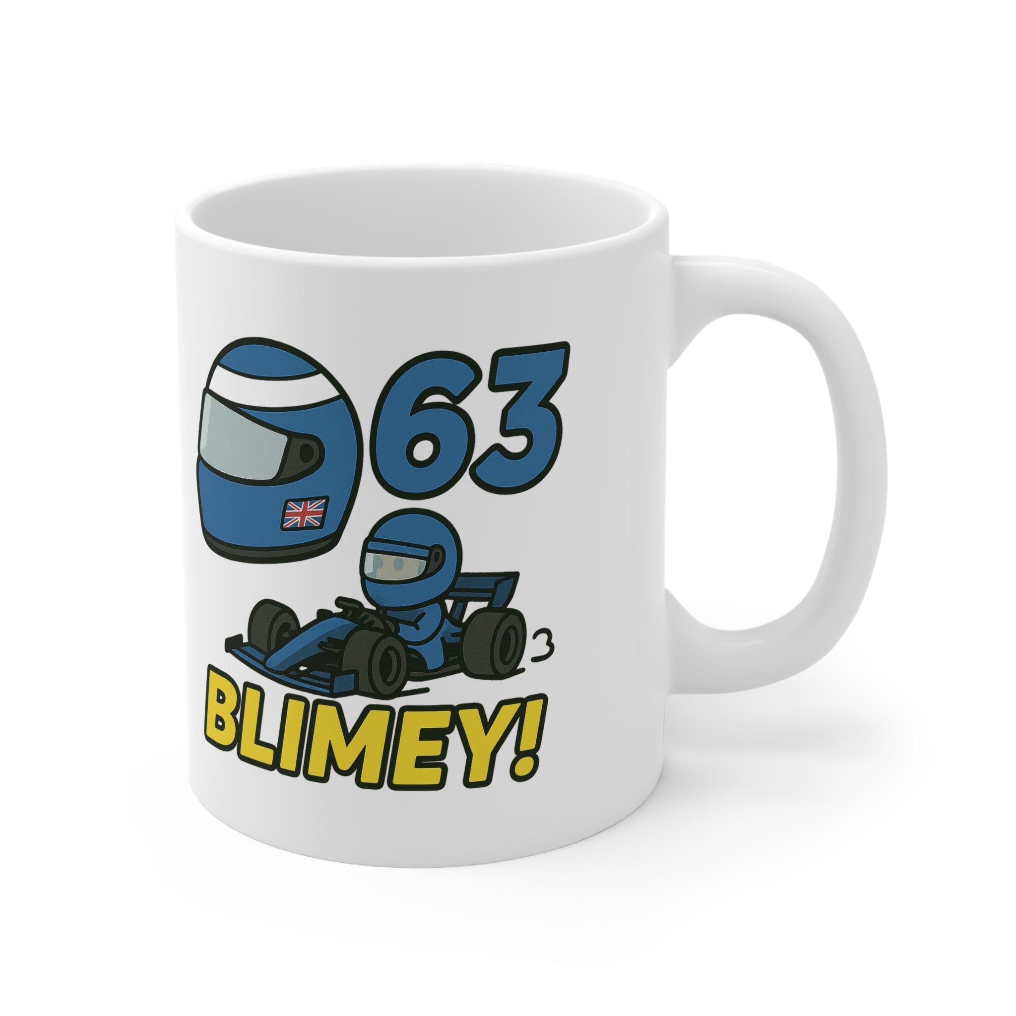 George Russell Blimey Mug – Funny F1 Mercedes Gift for Racing Fans