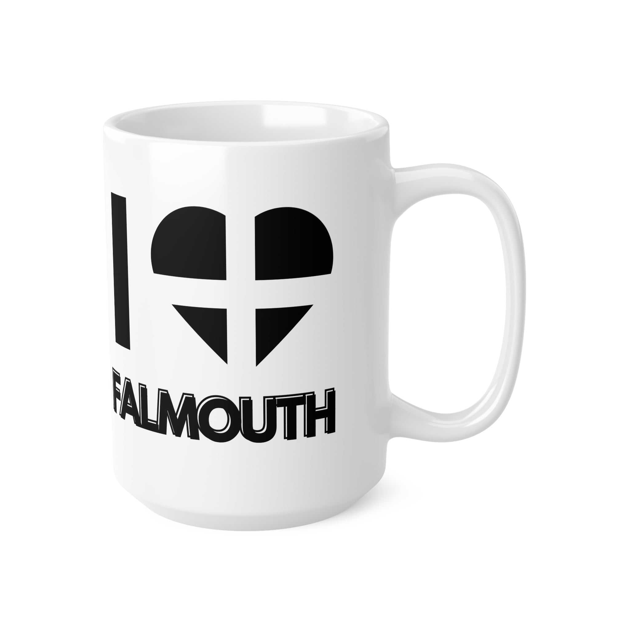 I Love Falmouth Mug – Cornwall Flag Heart Mug, Cornish Gift Souvenir