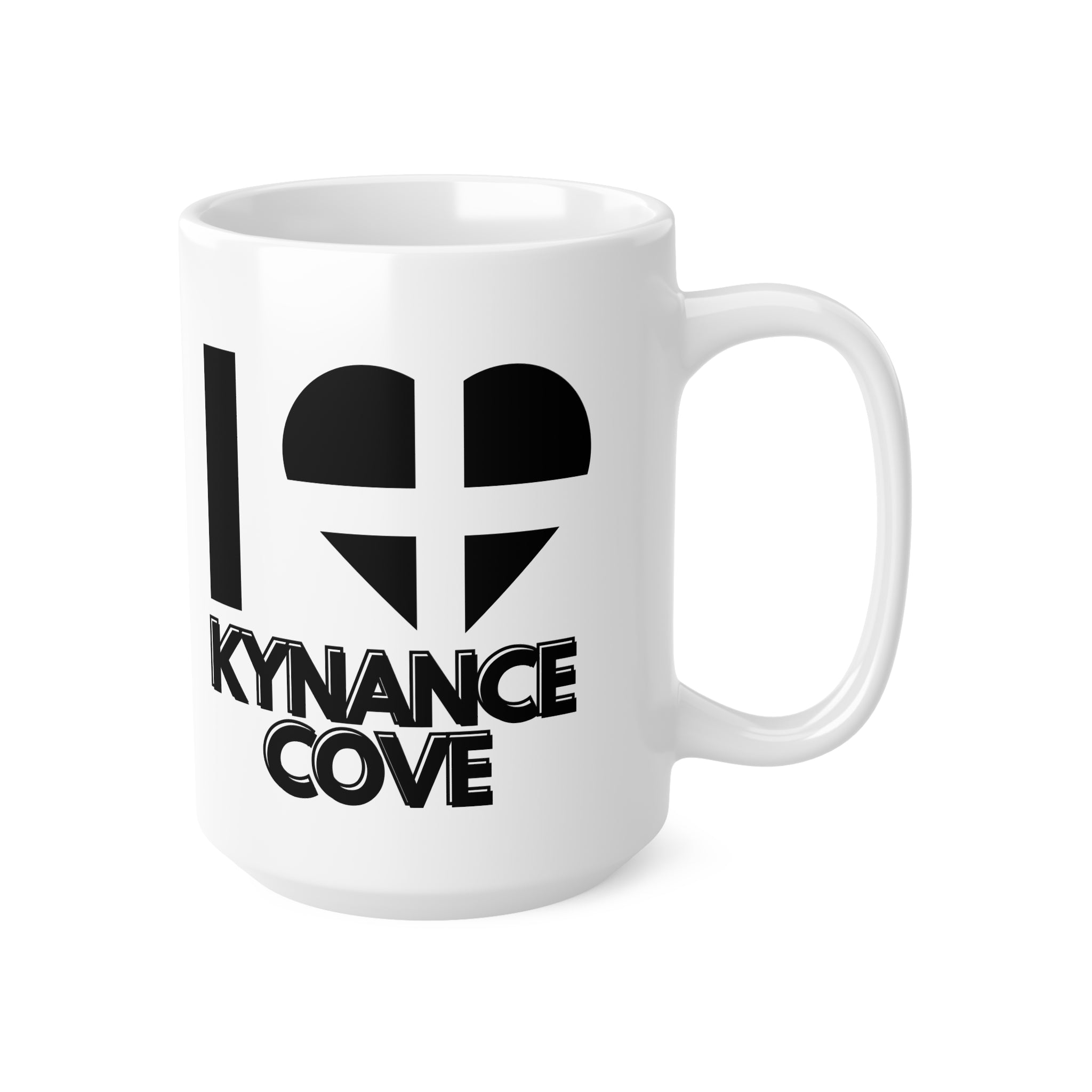 I Love Kynance Cove Mug – Cornwall Flag Heart Mug, Cornish Souvenir Gift