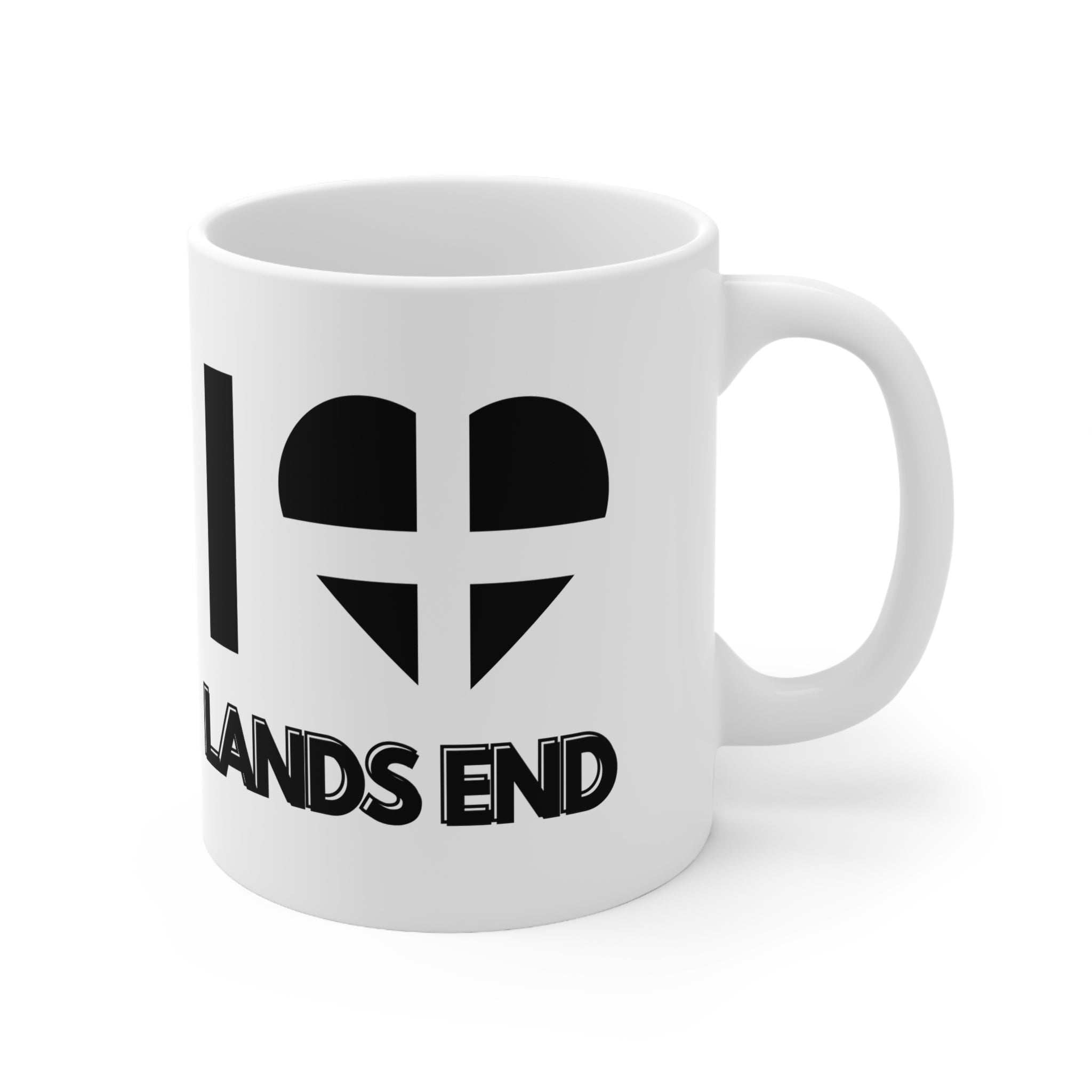 I Love Land’s End Mug – Cornwall Flag Heart Mug, Cornish Gift Souvenir