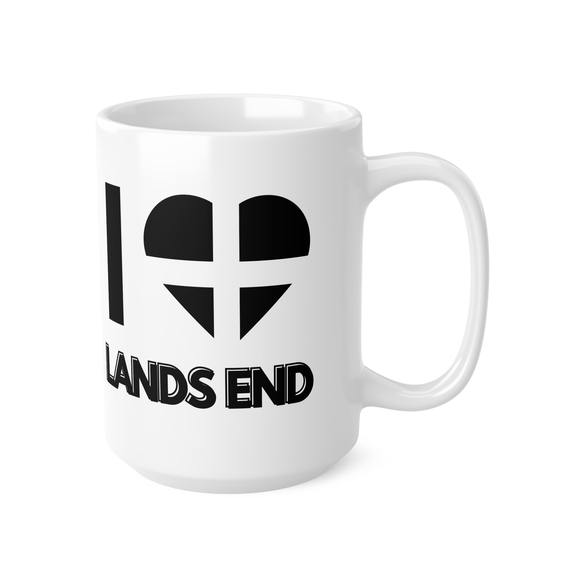 I Love Land’s End Mug – Cornwall Flag Heart Mug, Cornish Gift Souvenir