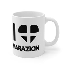 I Love Marazion Mug – Cornwall Flag Heart Mug, Cornish Gift Souvenir