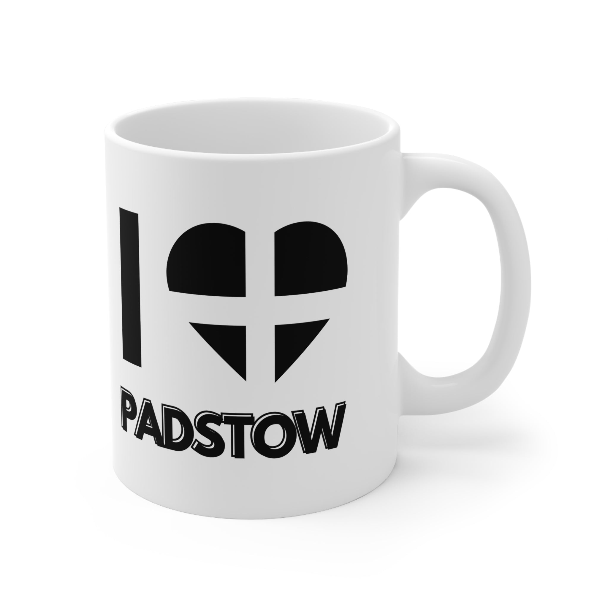 I Love Padstow Mug – Cornwall Flag Heart Mug, Cornish Gift Souvenir