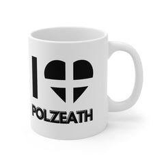 I Love Polzeath Mug – Cornwall Flag Heart Mug, Cornish Gift Souvenir