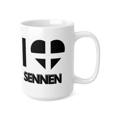 I Love Sennen Mug – Cornwall Flag Heart Mug, Cornish Gift Souvenir