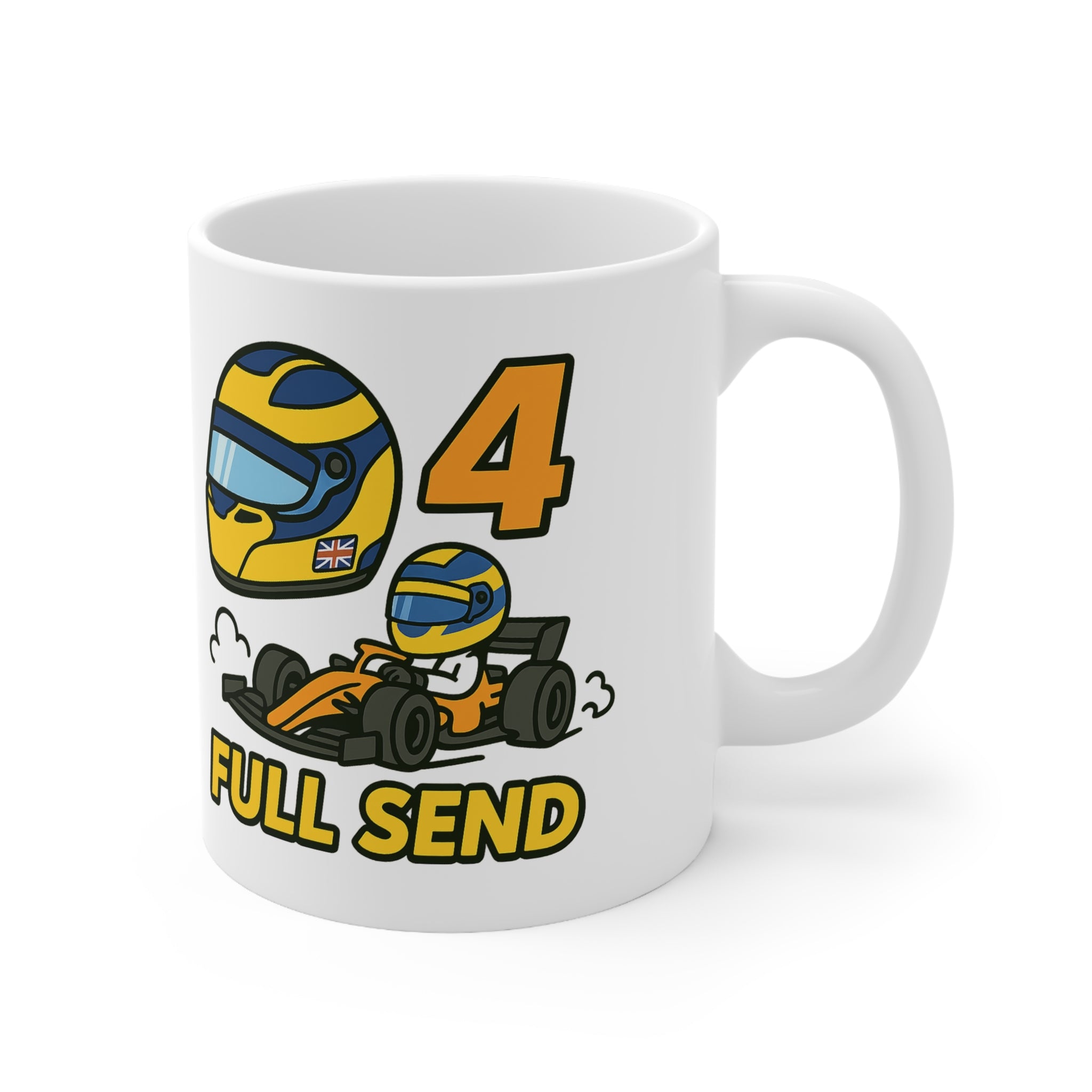 Lando Norris Full Send Mug – Funny McLaren F1 Fan Gift for Him/Her