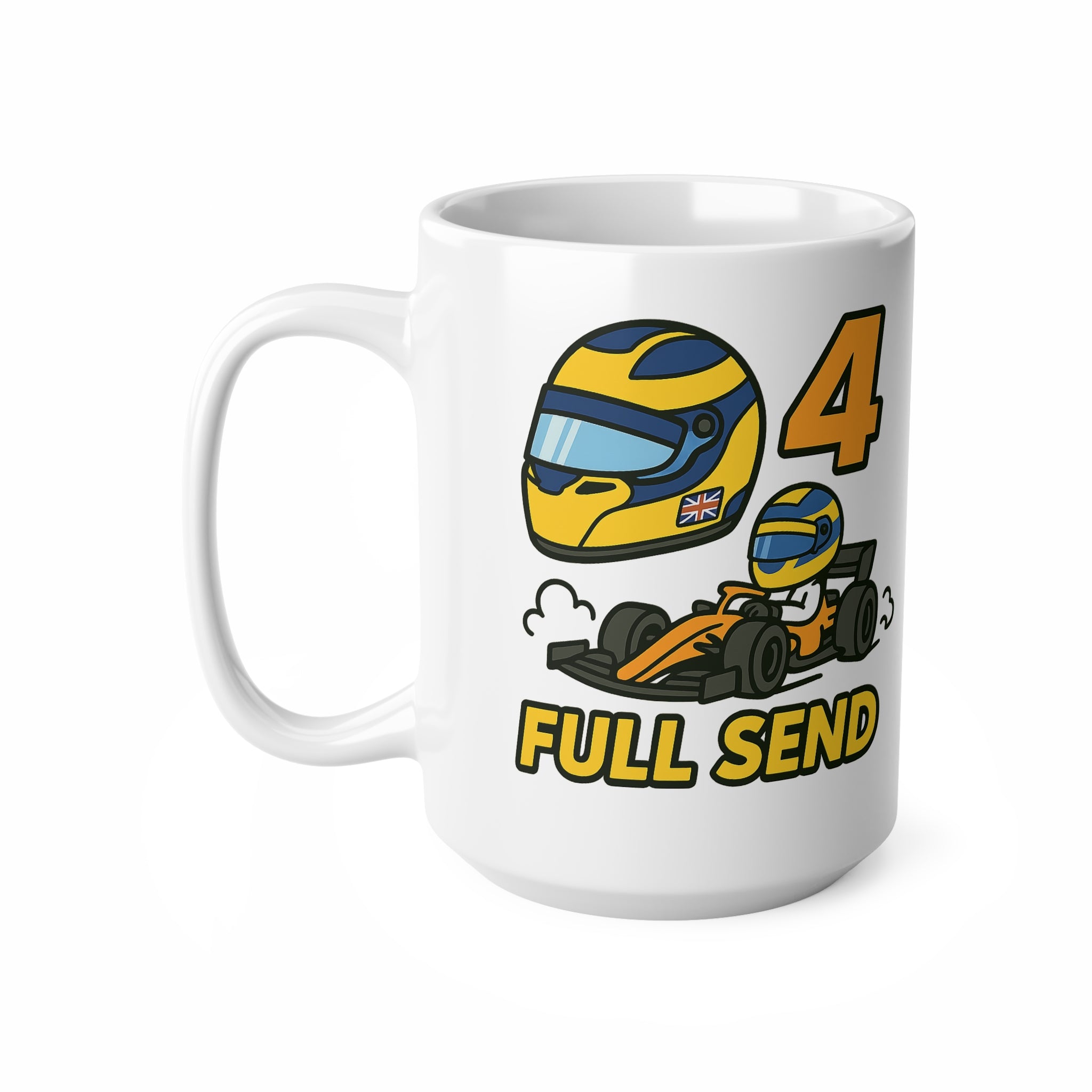 Lando Norris Full Send Mug – Funny McLaren F1 Fan Gift for Him/Her